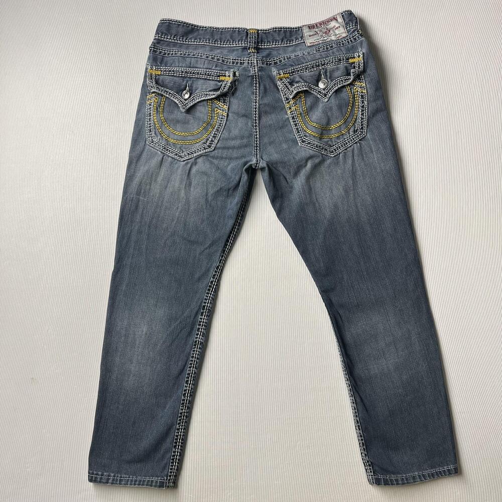 True Religion Section Straight Jeans Mens 36x31 Blue Denim Straight Leg